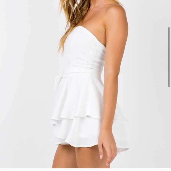 Princess Polly Dresses | White Princess Polly Romper Dress | Poshmark